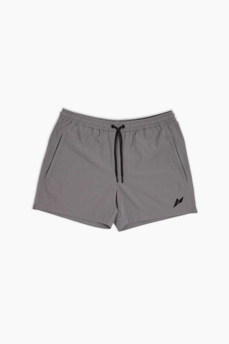 Minimalist men’s fitness shorts with moisture-wicking tech and drawstring waistband