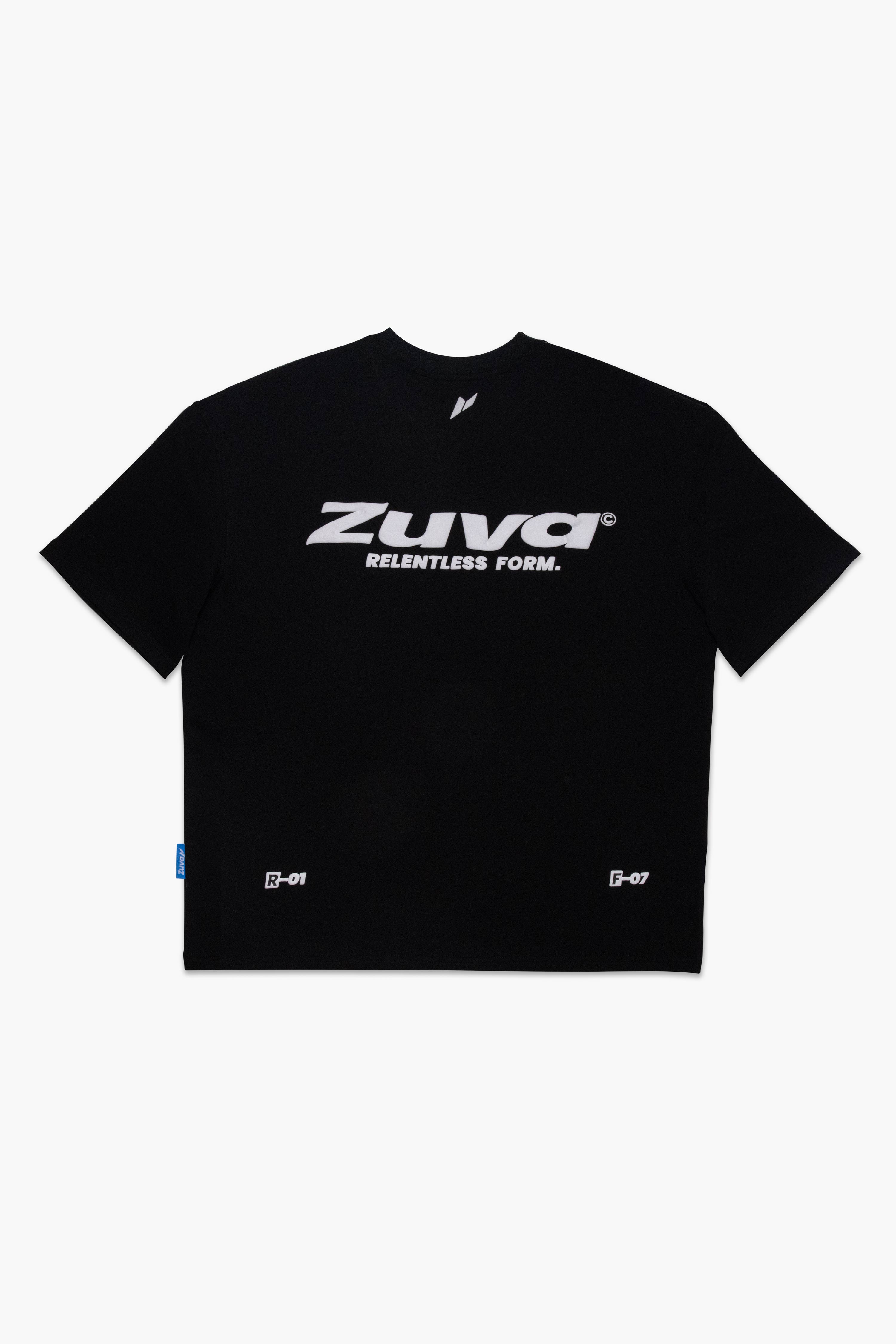 Oversized Black T-Shirt with Embroidery & Puff Print | Premium